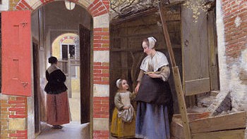 A Courtyard of a House in Deflt by Pieter de Hooch