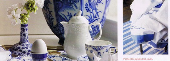 Little Luxuries: Blue Fluted Dinnerware in Veranda Magazine