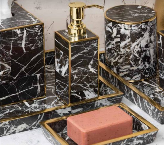 The Classic Black Marble Bath Accessories